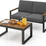 Balcony Furniture,Weatherproof Garden Furniture Set with Aluminium Frame and Soft Cushions,Patio Furniture,for Balcony,Garden