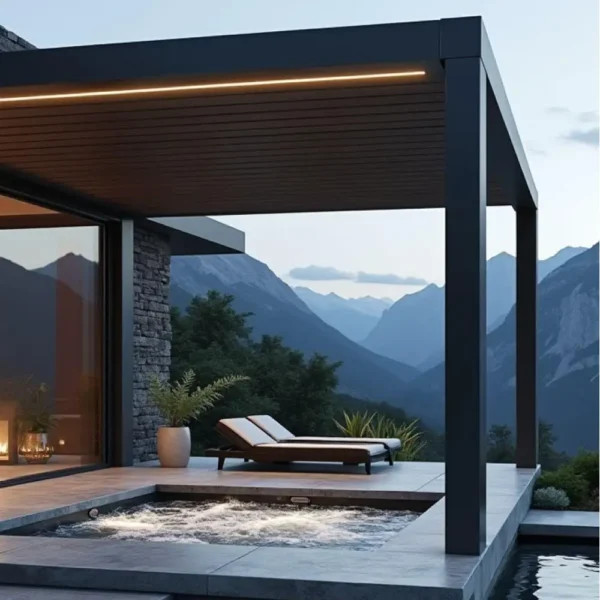 Custom Size 3X3 3×6 10*12 10*20m Motorised Pergola Outdoor Garden Waterproof Aluminium Bioclimatic Electric Louver Roof Pergola