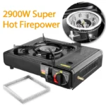Dual Fuel Stove with Butane Propane Compatibility Portable Camping Stove for Outdoor Cooking Adjustable Burner