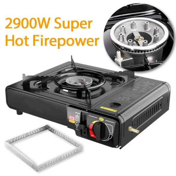 Dual Fuel Stove with Butane Propane Compatibility Portable Camping Stove for Outdoor Cooking Adjustable Burner