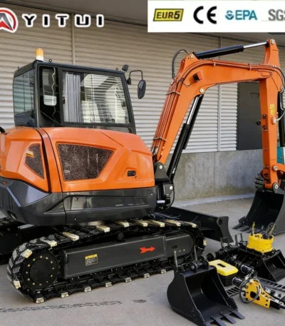 Customized 6.5 Ton Mini Hydraulic Excavator Compact Crawler Digger with Attachments for Farm Construction Garden Maintenance 1