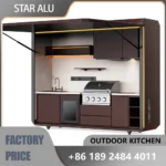 Backyard Gourmet Social Center, Smart Temperature-Controlled Outdoor Kitchen, Waterproof, Sunproof, and Portable.