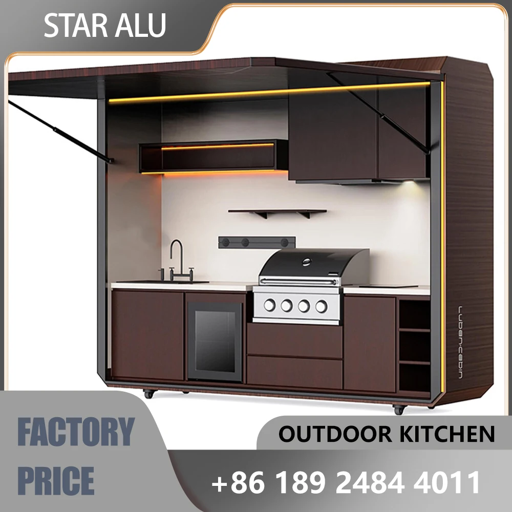 Backyard Gourmet Social Center, Smart Temperature-Controlled Outdoor Kitchen, Waterproof, Sunproof, and Portable. Backyard Gourmet Social Center, Smart Temperature-Controlled Outdoor Kitchen, Waterproof, Sunproof, and Portable.