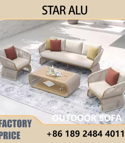 7-Piece Rattan Outdoor Sofa Set Waterproof Patio Furniture Lazy Design 1