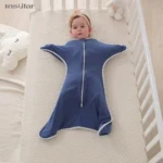 Insular Newborn Baby Girl Boy Anti-Startle Cotton Baby Wrap Receiving Swaddling Blanket