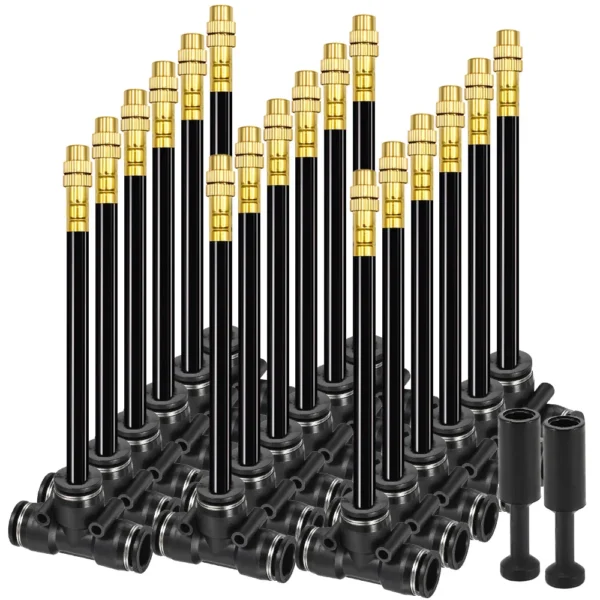 20/30/50cm 360° Bend Brass Misting Nozzles 6/8/10/12mm Quick Connect Garden Irrigation Auto Watering Adjustable Atomizer Sprayer