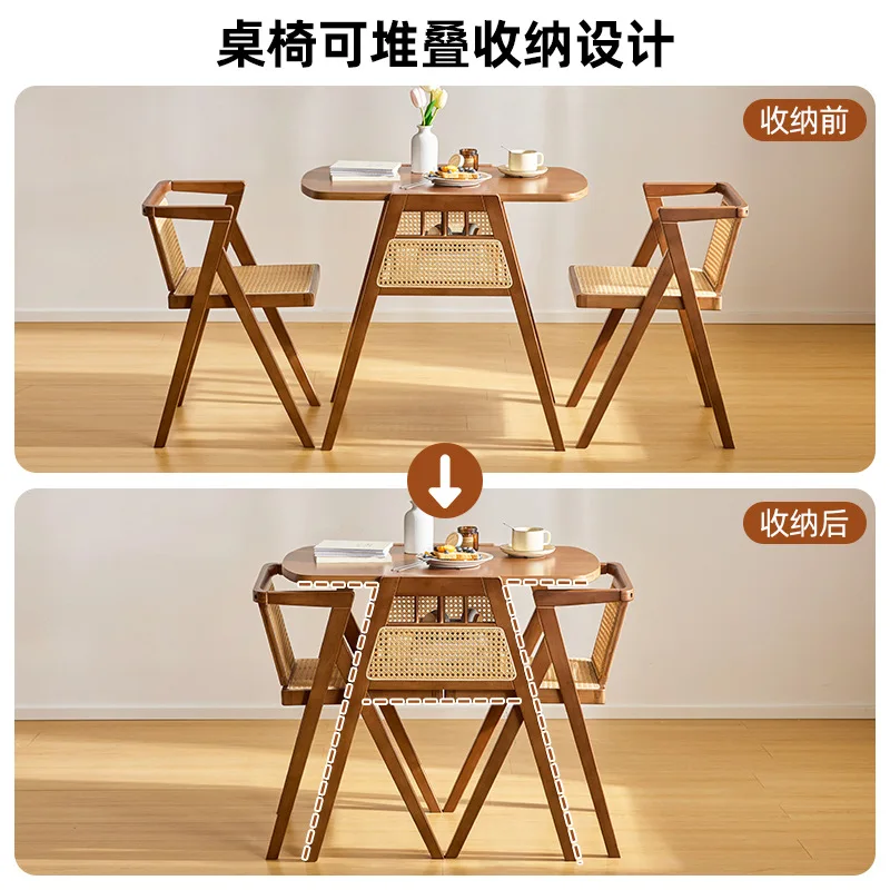 Balcony tea table and chair combination casual rattan mini small tea table courtyard terrace Balcony tea table and chair combination casual rattan mini small tea table courtyard terrace