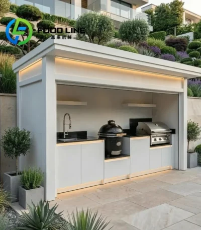American Style SS304 Moisture Proof BBQ Pod High Quality Outdoor Kitchen with Shed Roller Shutters Outdoor Kitchen Pod for Patio 1