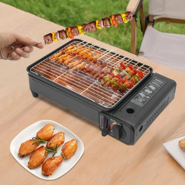 Portable 2.2KW Butane Grill Stove with Case Tabletop Gas Burner for LPG & 220g Butane Canister Outdoor Camping Picnic Gear