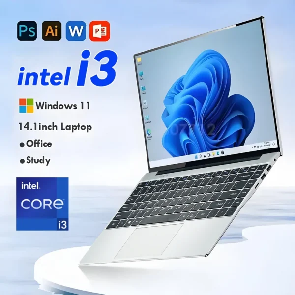 FUCHU Laptops Intel Core i3-6100U 16GB RAM 512GB 1TB 2TB SSD Windows 11 Laptop 14.1 Inch Business Study Ofice Desktop Notebook