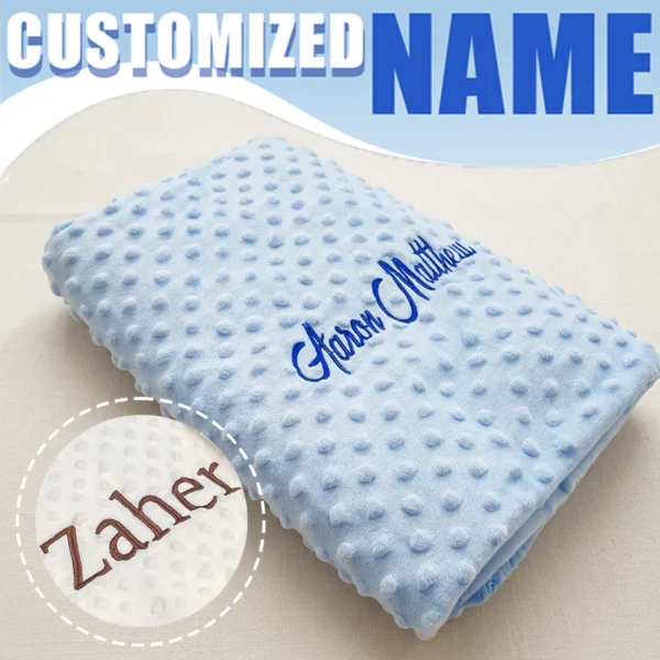 Personalized Newborn Baby Doudou Blanket – Customizable Swaddle Stroller Bed Crib Sleep Cover Shower Gift Children Birth Present