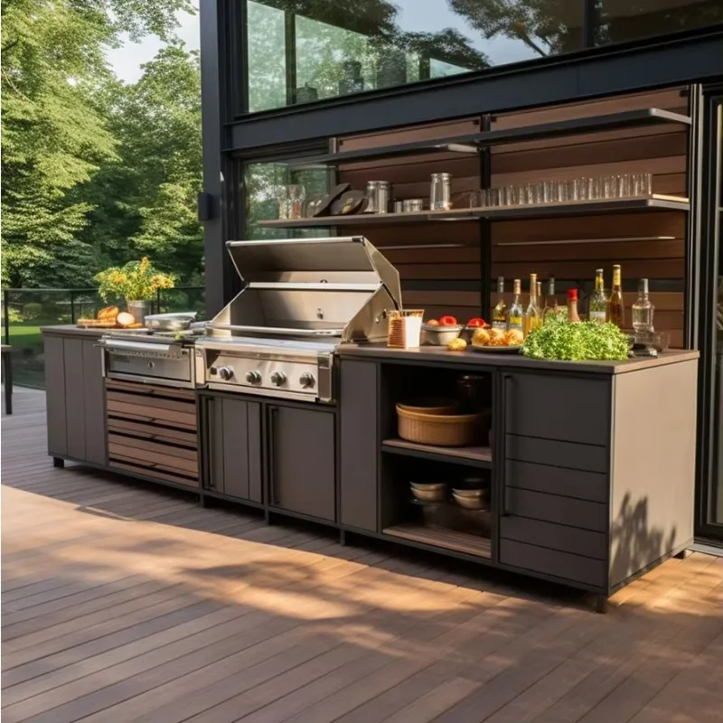 New Design Terrace Stainless Steel Outdoor Kitchen Cabinet Insect Resistant Easy Cleaning Hygienic Outdoor Garden Kitchen New Design Terrace Stainless Steel Outdoor Kitchen Cabinet Insect Resistant Easy Cleaning Hygienic Outdoor Garden Kitchen