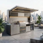Customized Outdoor Garden Stainless Steel BBQ Kitchen with Outdoor Grill for Patio Party Cooking