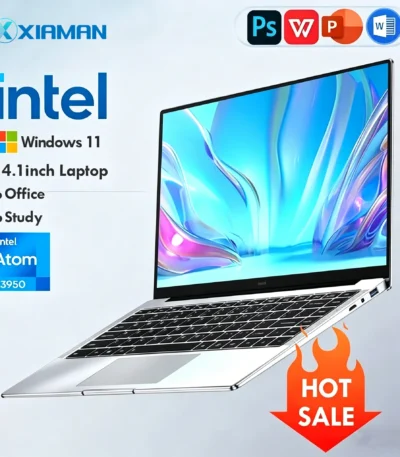 Xiaman Ultra Slim Windows 11 Laptop Computer 14.1" 12GB RAM 1TB SSD Intel Atom A3950 Notebook 1920*1080 Office Study Computer PC 1