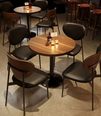 Vintage Tavern Commercial Table and Chair American Dining Bar Music Restaurant Table and Chair Clear Bar Table Chair Combination 1