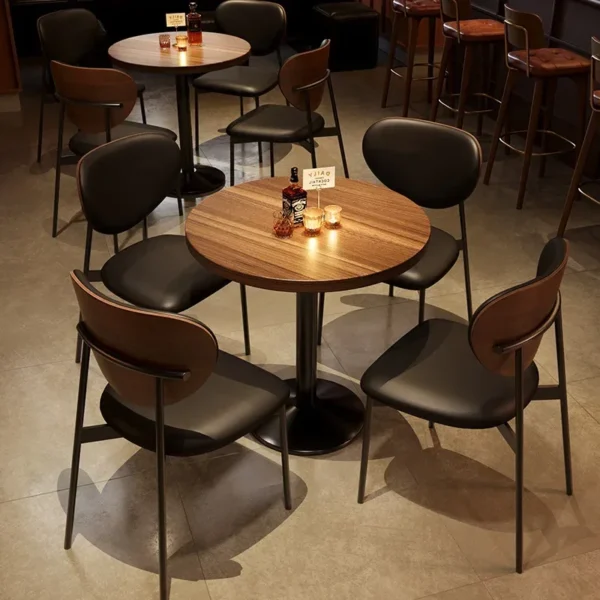 Vintage Tavern Commercial Table and Chair American Dining Bar Music Restaurant Table and Chair Clear Bar Table Chair Combination