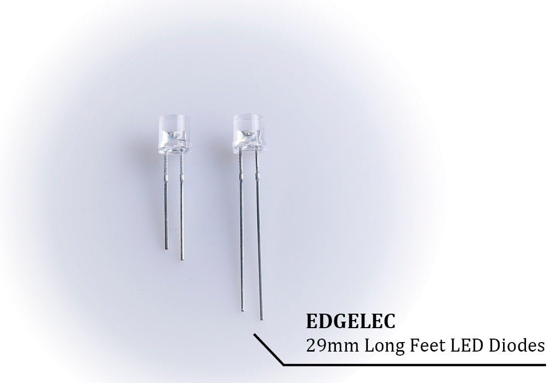 200pcs 10 Colors x 20pcs 5mm LED Light Emitting Diode Assorted Kit 29mm Lead Clear Round Lamp White Red Blue Green Yellow UV Bright LEDs Bulb +300pcs Resistors for DC 6-12V Lights - Image 4