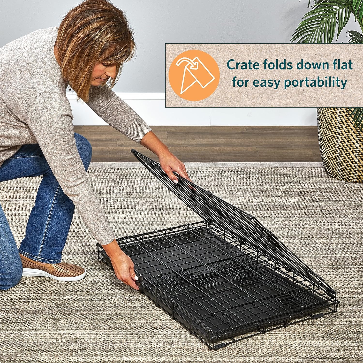 MidWest Homes for Pets 24-Inch LifeStages Crate for Small Breeds, 12-20 lbs, Single Door Folding Dog Crate with Divider Panel, Leak-Proof Tray & Secure Latch, Heavy-Duty & Easy to Assemble - Image 5