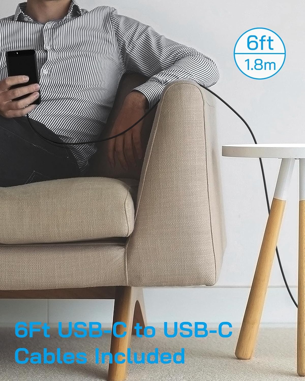 AISNI 2 Pack 45W Type C Super Fast Charger USB C Android Phone Charger Block with 6 FT Type C Fast Charging Cord for Samsung Galaxy S26/S25/24/S23/S22 Ultra - Image 7