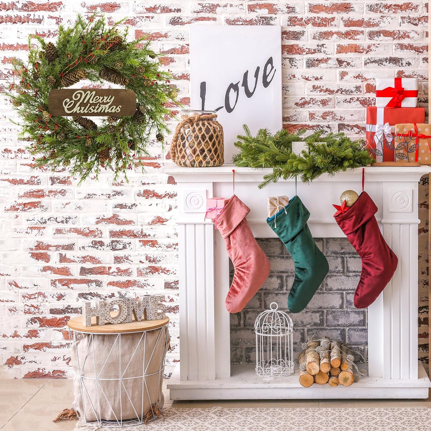 WreathDream 22 inch Artificial Christmas Wreath for Front Door Winter Cedar Wreath with Pine Cones,Pine Needles for Front Door Farmhouse Indoor Outdoor Holiday Home Decor - Image 5