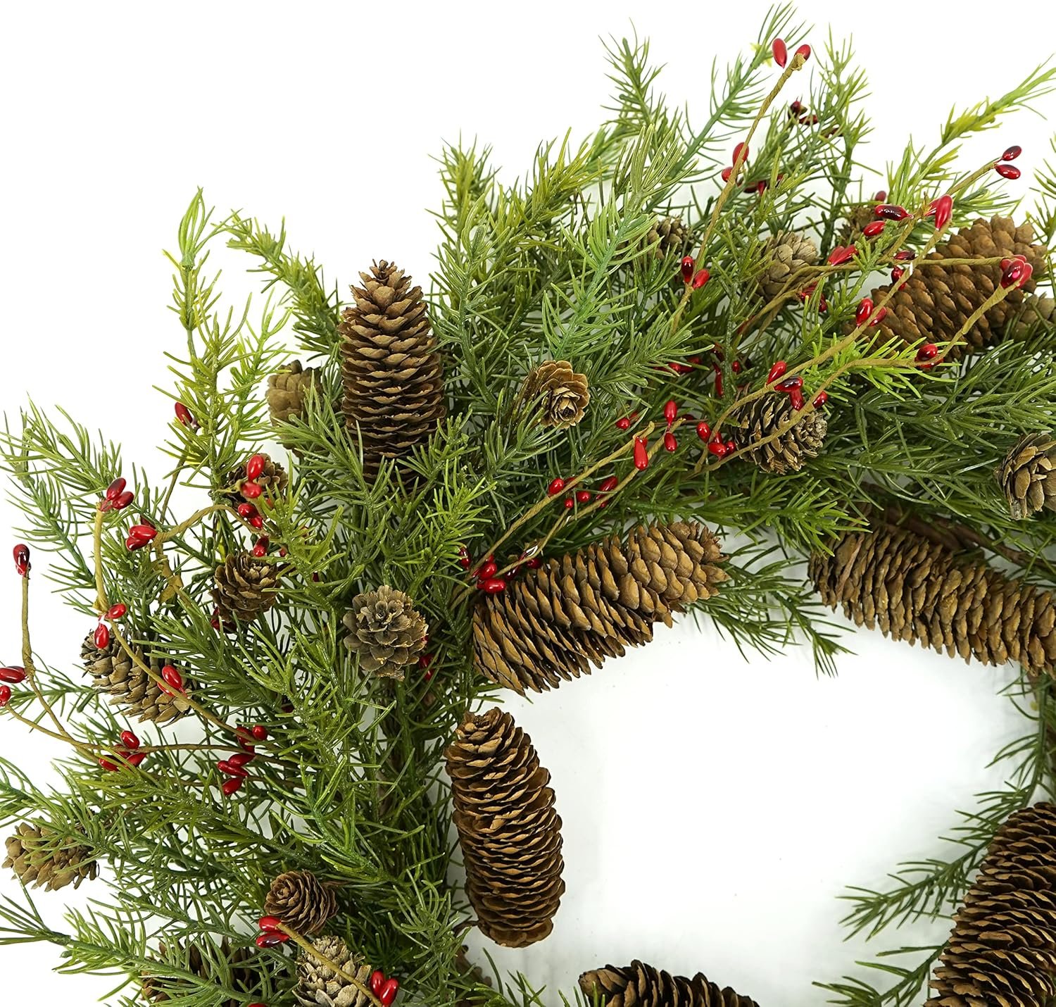 WreathDream 22 inch Artificial Christmas Wreath for Front Door Winter Cedar Wreath with Pine Cones,Pine Needles for Front Door Farmhouse Indoor Outdoor Holiday Home Decor - Image 9