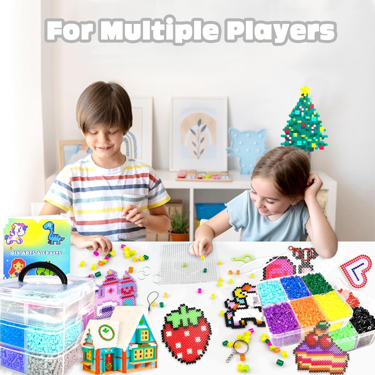 Fuse Beads Kit for Kids - 11000 Fuse Beads, 20 Colors 5mm Bead Craft Kits with Storage Box, Pegboards, and Accessories, Arts and Crafts Set for Girls & Boys, DIY Creative Birthday Christmas Gifts - Image 6