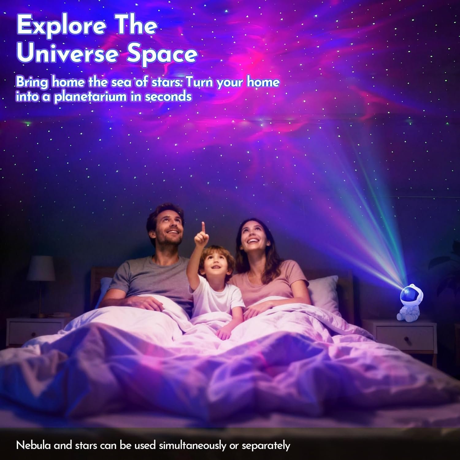 Astronaut Galaxy Projector for Bedroom Decor, Birthday Gifts for Adults Teen Girl Gifts Ambient Lighting, Ceiling Space Star Night Light Projector for Kids Room Decor Aesthetic - Image 3