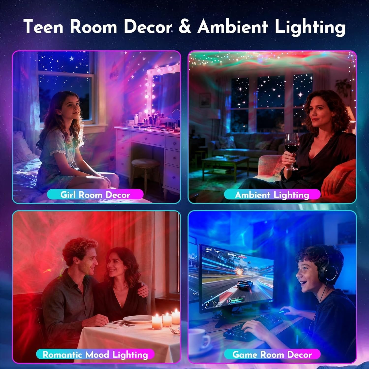 Astronaut Galaxy Projector for Bedroom Decor, Birthday Gifts for Adults Teen Girl Gifts Ambient Lighting, Ceiling Space Star Night Light Projector for Kids Room Decor Aesthetic - Image 7
