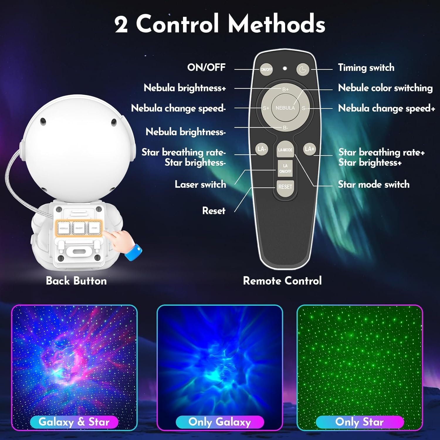 Astronaut Galaxy Projector for Bedroom Decor, Birthday Gifts for Adults Teen Girl Gifts Ambient Lighting, Ceiling Space Star Night Light Projector for Kids Room Decor Aesthetic - Image 9