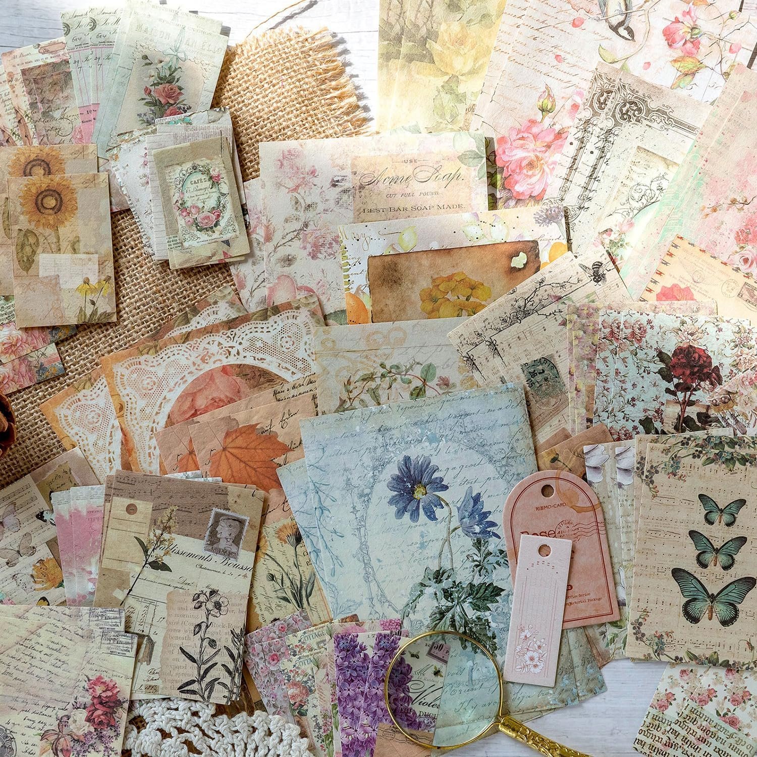 460 Sheets Vintage Scrapbook Papers Journaling Scrapbooking Supplies Kit junk journal supplies Decorative Craft Paper for Planner, Bullet Journal Collage Card Embellishment Retro Crafts - Image 6