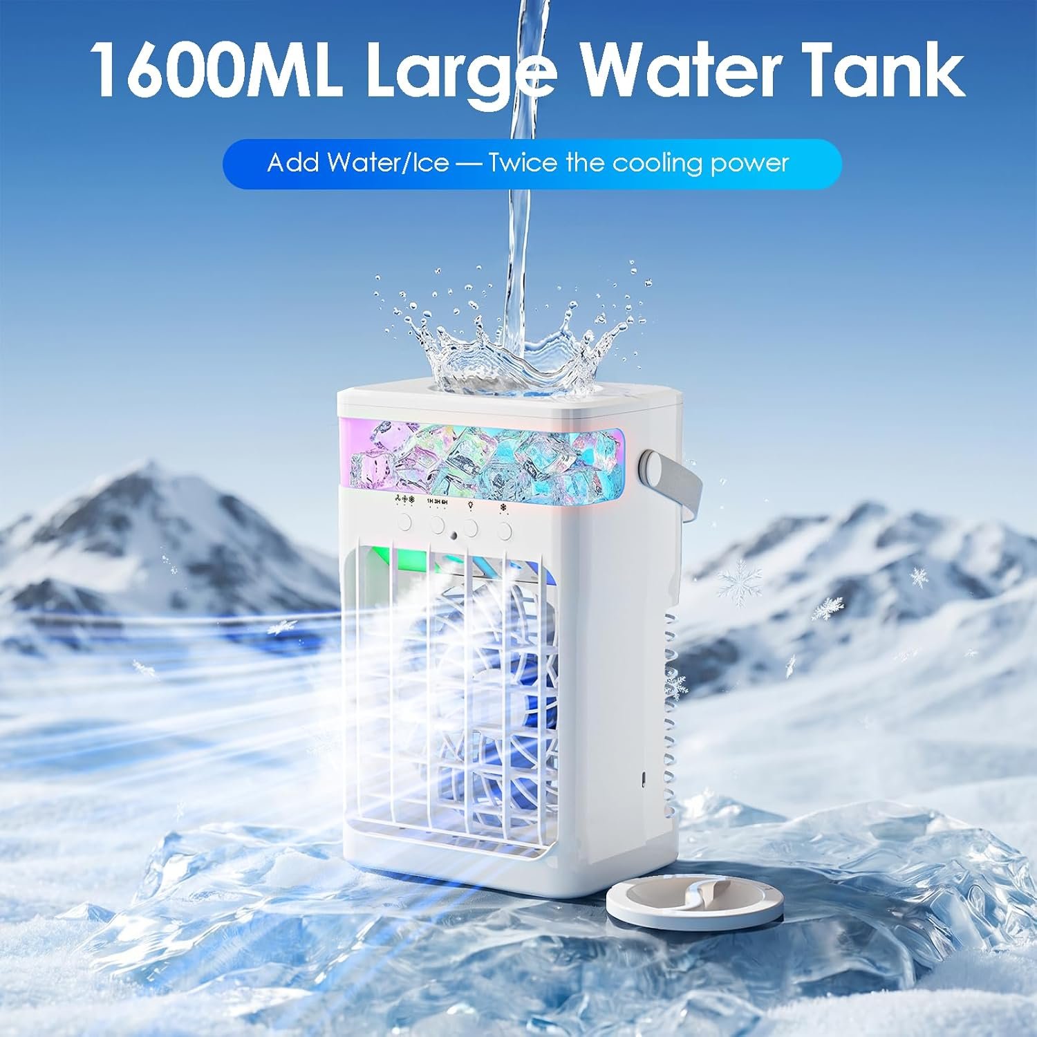Portable Air Conditioners,Air Conditioner,Ac Unit with 1600ML Water Tank,2 Spray Ports,3 Wind Speeds,3 Timers,10 kinds of Colorful Lights,Portable Ac Units for Room Camping Car Office - Image 4