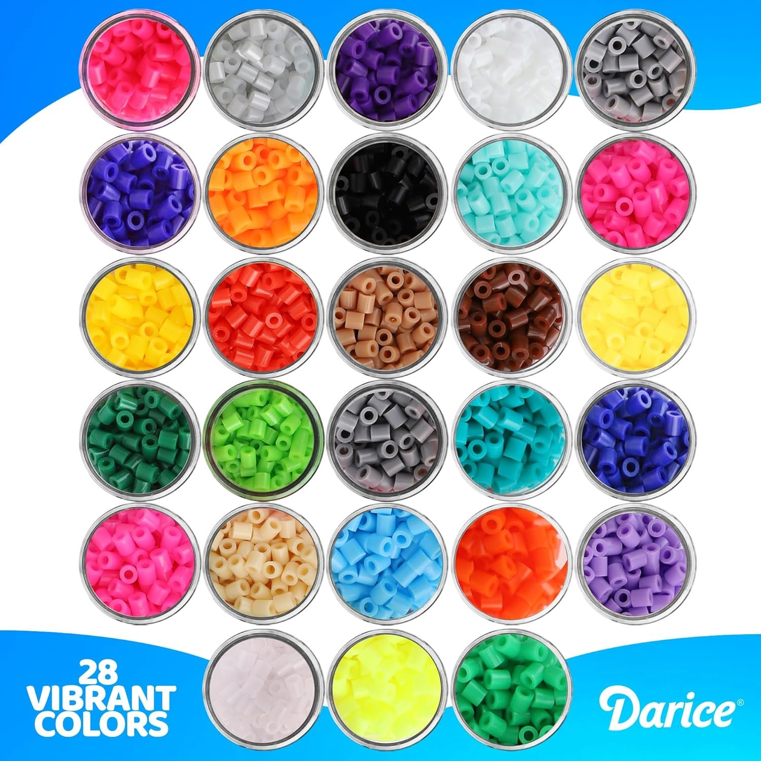 Darice Fuse Beads Kit – 28,000 Assorted Melty Iron Beads Bulk Set with Storage Case - 28 Colors in Reusable Bottles, DIY Art Craft Supplies for Kids Creative Projects Ages 6+ - Image 5