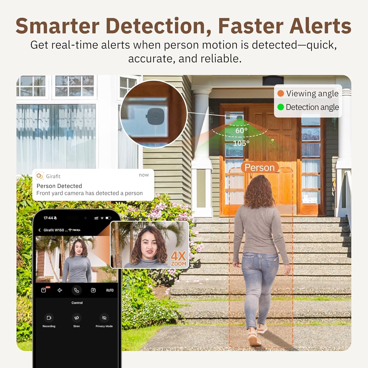 Girafit 3MP 2K Window Camera,2.4GHz&5GHz WiFi Indoor Cameras for Home Security 2 Pack with ChroMax Al Color Night Vision,Person & Motion Detection,24/7 Recording,Easy&Quick Install - Image 8