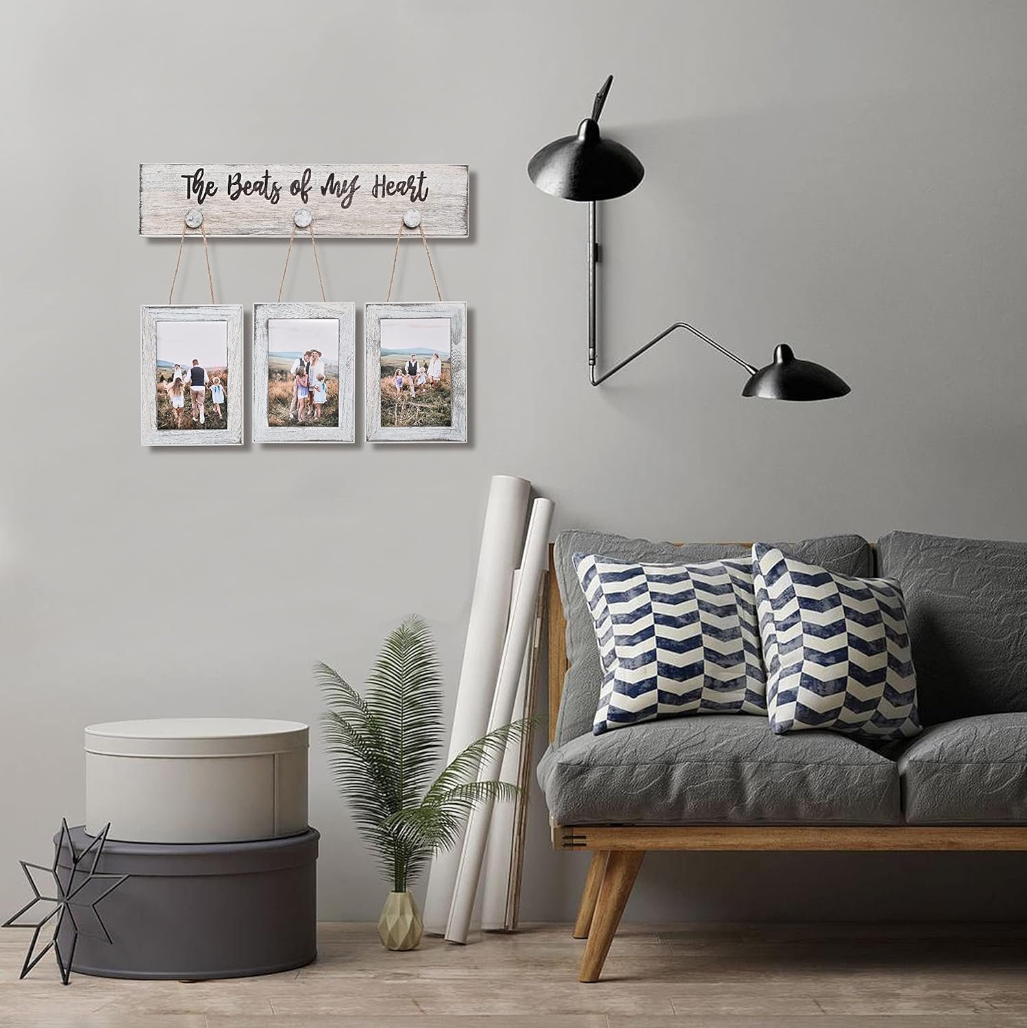 4X6 Picture Frames Farmhouse Rustic Vintage Distressed Solid Wood Photo Frame with HD plexiglass Hanging Picture Frame Wall Decor for Living Room, Set of 3 - Image 4