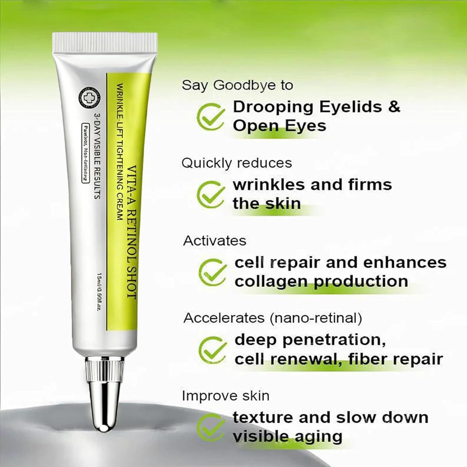 2 Pcs Vita-A Retinol Shot Wrinkle-Lift Tightening Cream | 0.1% Retinal, 1% Panthenol, High-Strength Retinoid for Anti-Aging, Pore Minimizer, Wrinkles & Fine Lines for All Skin Types - Image 7