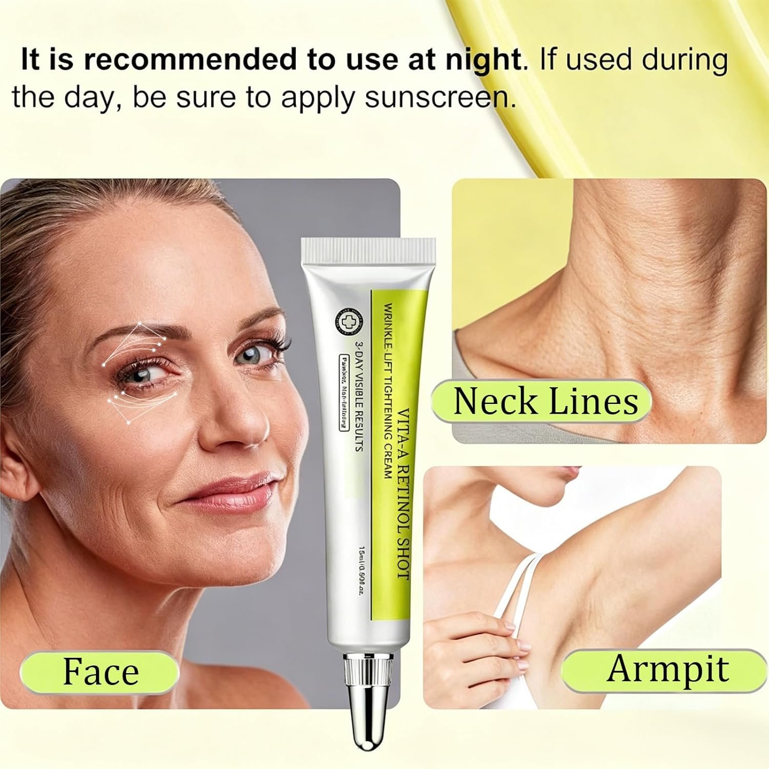 2 Pcs Vita-A Retinol Shot Wrinkle-Lift Tightening Cream | 0.1% Retinal, 1% Panthenol, High-Strength Retinoid for Anti-Aging, Pore Minimizer, Wrinkles & Fine Lines for All Skin Types - Image 8