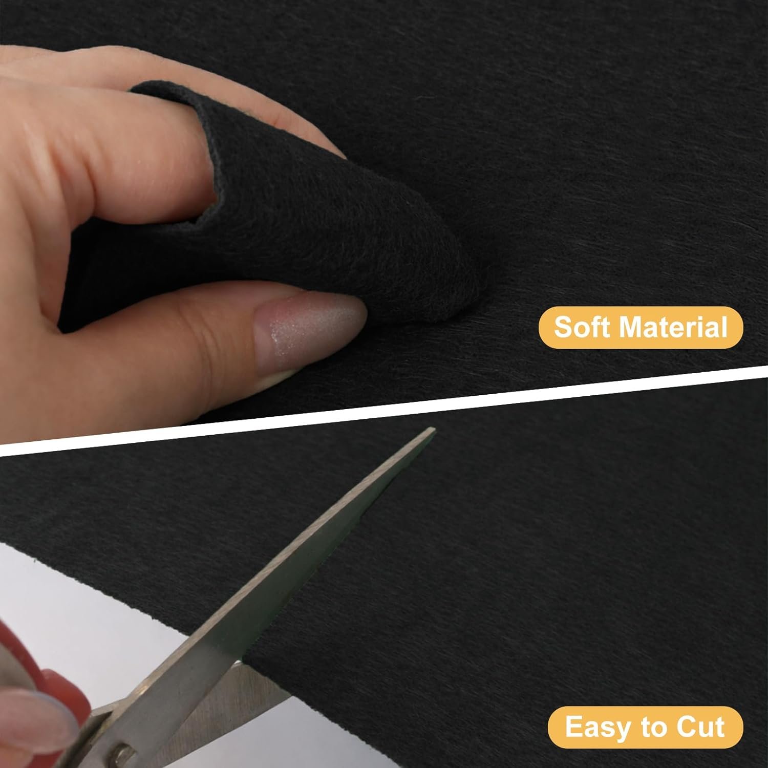 8x12 Black Felt Fabric Sheets - 3PCS Felt Squares -1 Colors Soft Felt Squares, 1.5mm Thick for Sewing, Patchwork, Decoration, Embroidering, Book, DIY Craft - Image 4