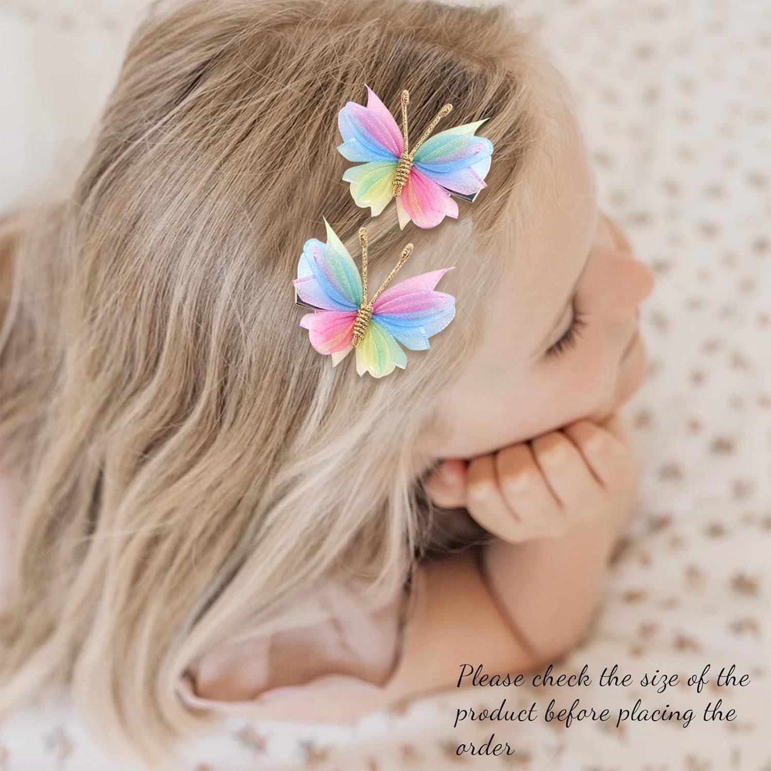 Oaoleer Hair Clips, 10PCS Mini Butterfly Hair Barrettes, 2" Tulle Mesh, Colorful Butterfly Hair Accessories for Baby Girls Women Halloween Cosplaying Party Decor - Image 7