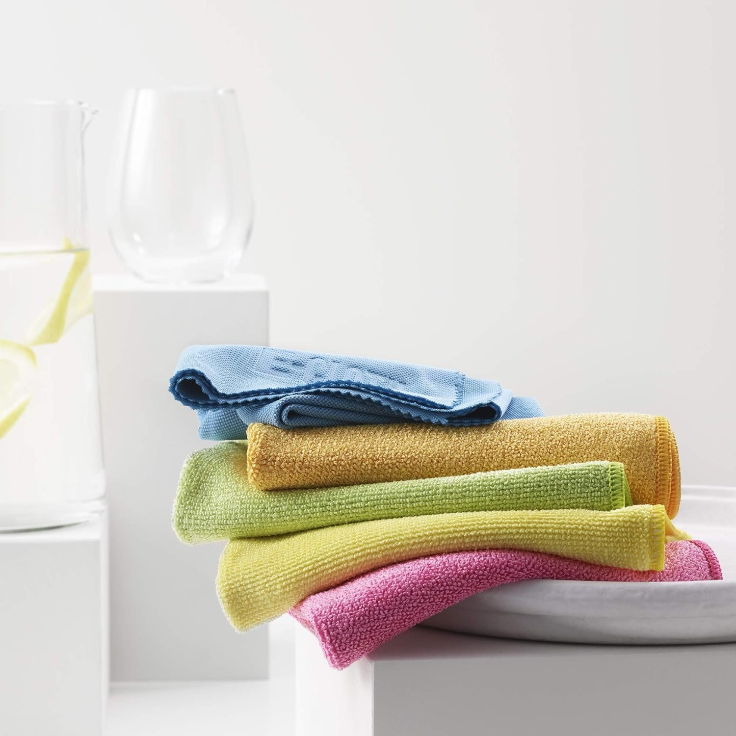 E-Cloth 5-pc Starter Pack- Microfiber Cleaning Cloth Set with Reusable Cleaning Cloth and Glass Polishing Cloth, Assorted Color Microfiber Cleaner for Bathroom, Kitchen, and Car - 1 Pack - Image 5