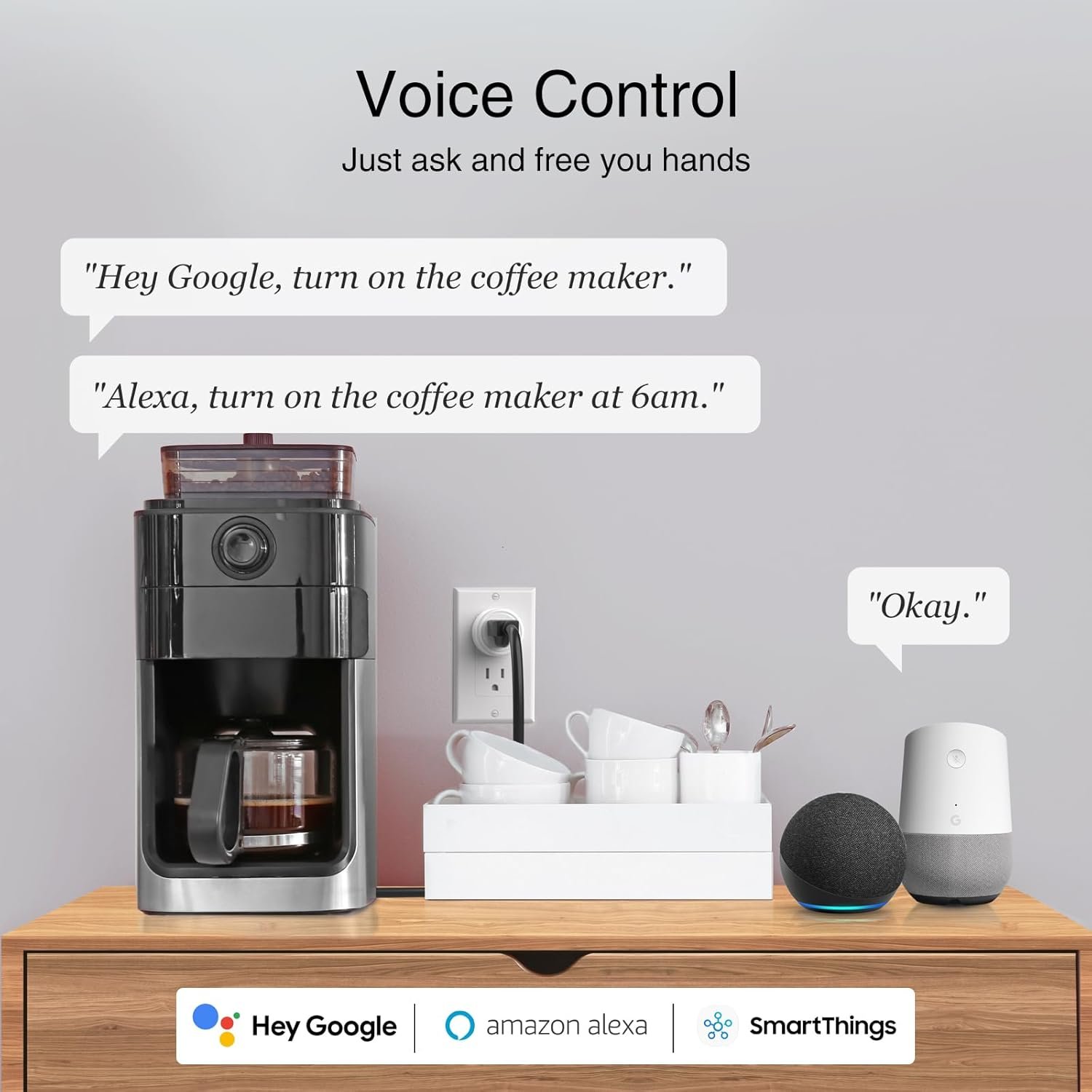 GHome Smart Plug, WiFi Smart Plugs Work with Alexa and Google Home, Smart Outlet Timer with APP Remote Control, 2.4GHz Wi-Fi Only, No Hub Required, ETL FCC Listed, White - Image 5