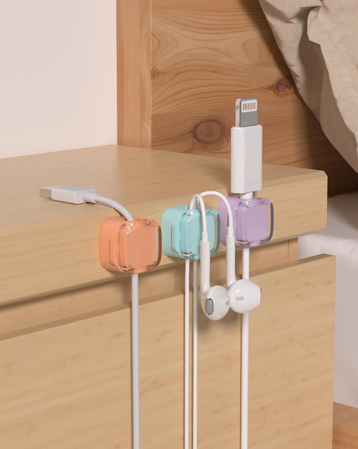 Magnetic Cable Clips, Adjustable Cord Holder Management, Adhesive Wire Keeper Organizer for Home Office Desk Phone PC Car Wall Desktop Nightstand Appliance (8-Pack Crystal Multicolor) - Image 4