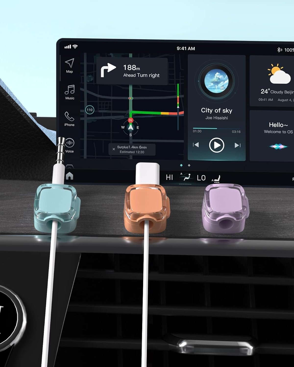 Magnetic Cable Clips, Adjustable Cord Holder Management, Adhesive Wire Keeper Organizer for Home Office Desk Phone PC Car Wall Desktop Nightstand Appliance (8-Pack Crystal Multicolor) - Image 7