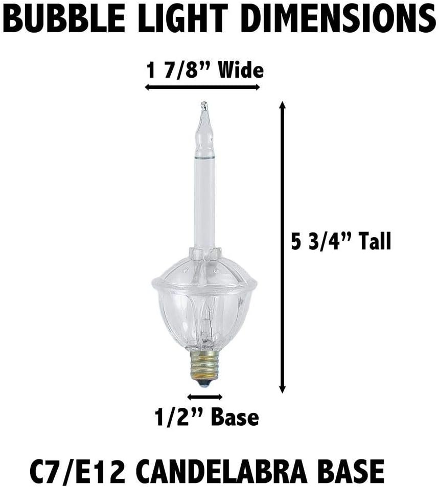 Novelty Lights Traditional Bubble Light Set, 7 Feet 7 Bulbs Red/Blue/Yellow Liquid with Multicolor Bases, 5 Watt E12/C7 Bulbs for Indoor Christmas Trees, Nostalgic Holiday Home Decor - Image 5