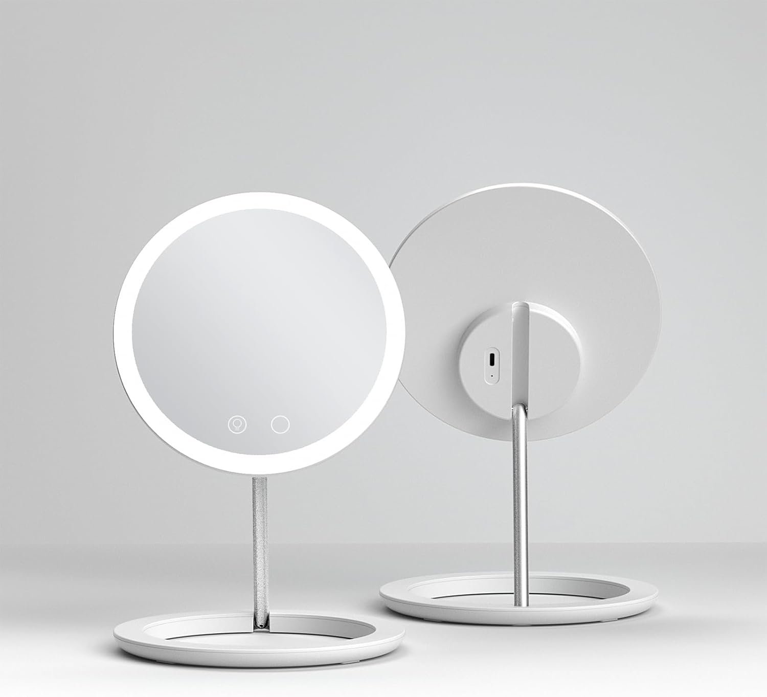 Lightweight Travel Makeup Mirror with Lights, Brightness Adjustable Vanity Mirror with 3 Colors, Rechargeable Height Adjustable Foldable Portable Beauty Mirror for Desk & Travel - Image 3