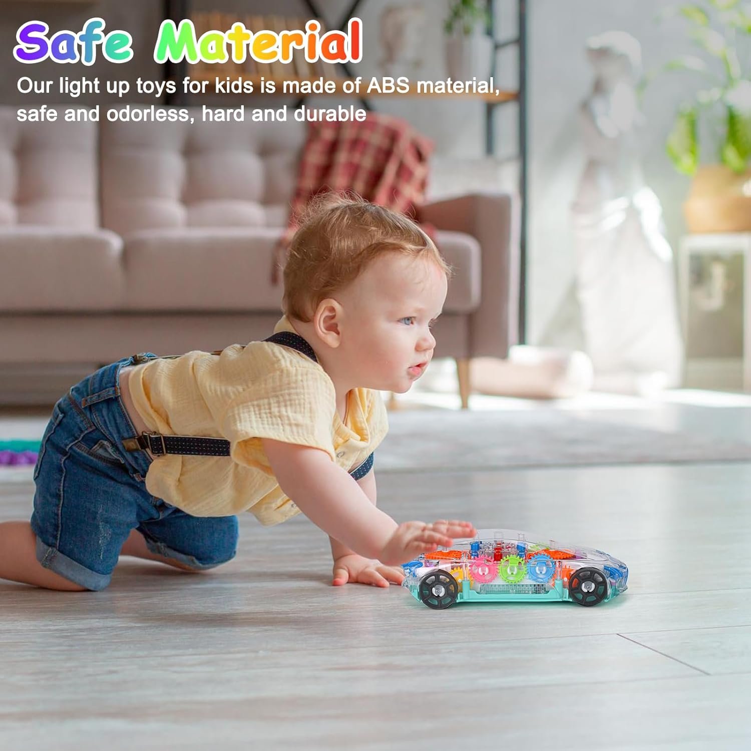 Light Up Transparent Car Toy for Kids, Sensory Toys for Kid, Toy Car with Colorful Moving Gears, Fun Educational Toy for Kids, Birthday Gifts Idea for Boys Girls - Image 5