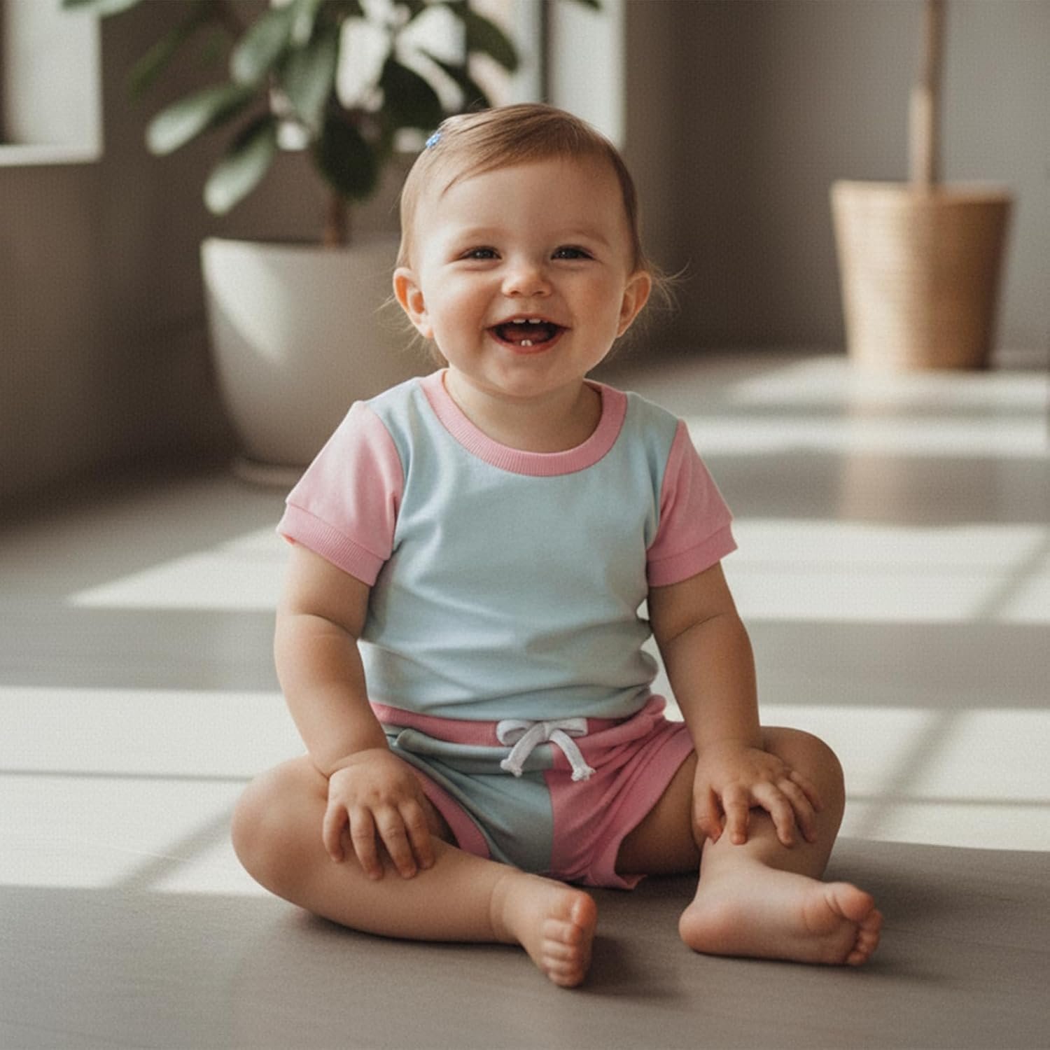 allshope Newborn Baby Girl Summer Outfit Set Contrast Color Romper Jumpsuit Tops Shorts Cute Infant Clothes - Image 6