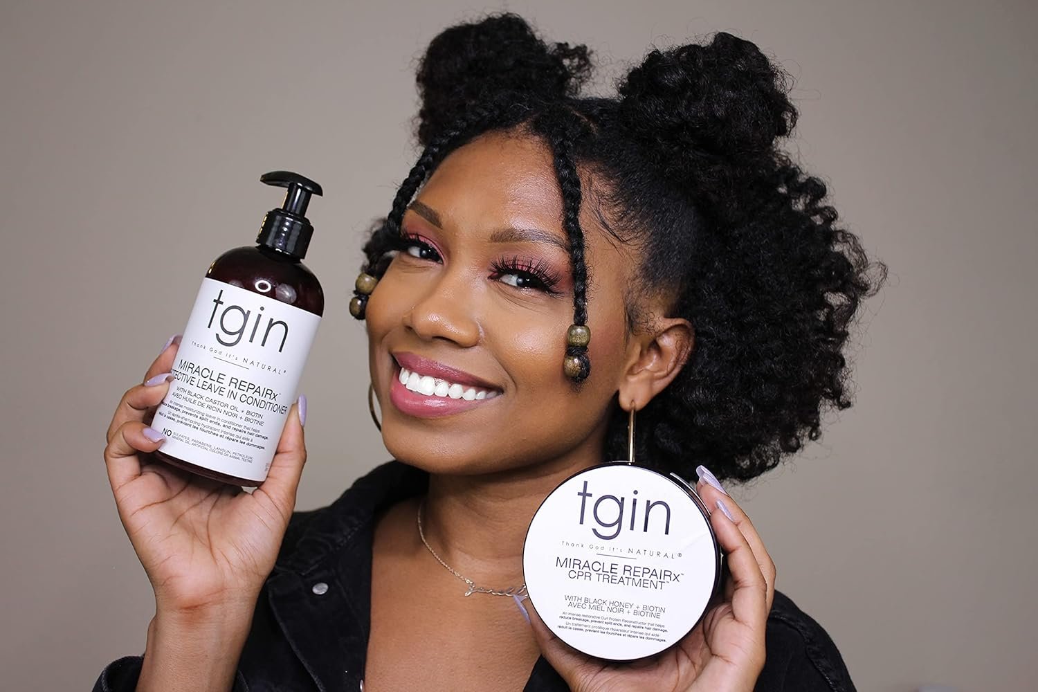tgin Miracle RepaiRx Curl Protein Reconstructor for Curly, Coily, and Wavy Hair, with Biotin and Black Castor Oil, Nourishes and Restores Damaged, Color-Treated Hair, 12 oz - Image 3