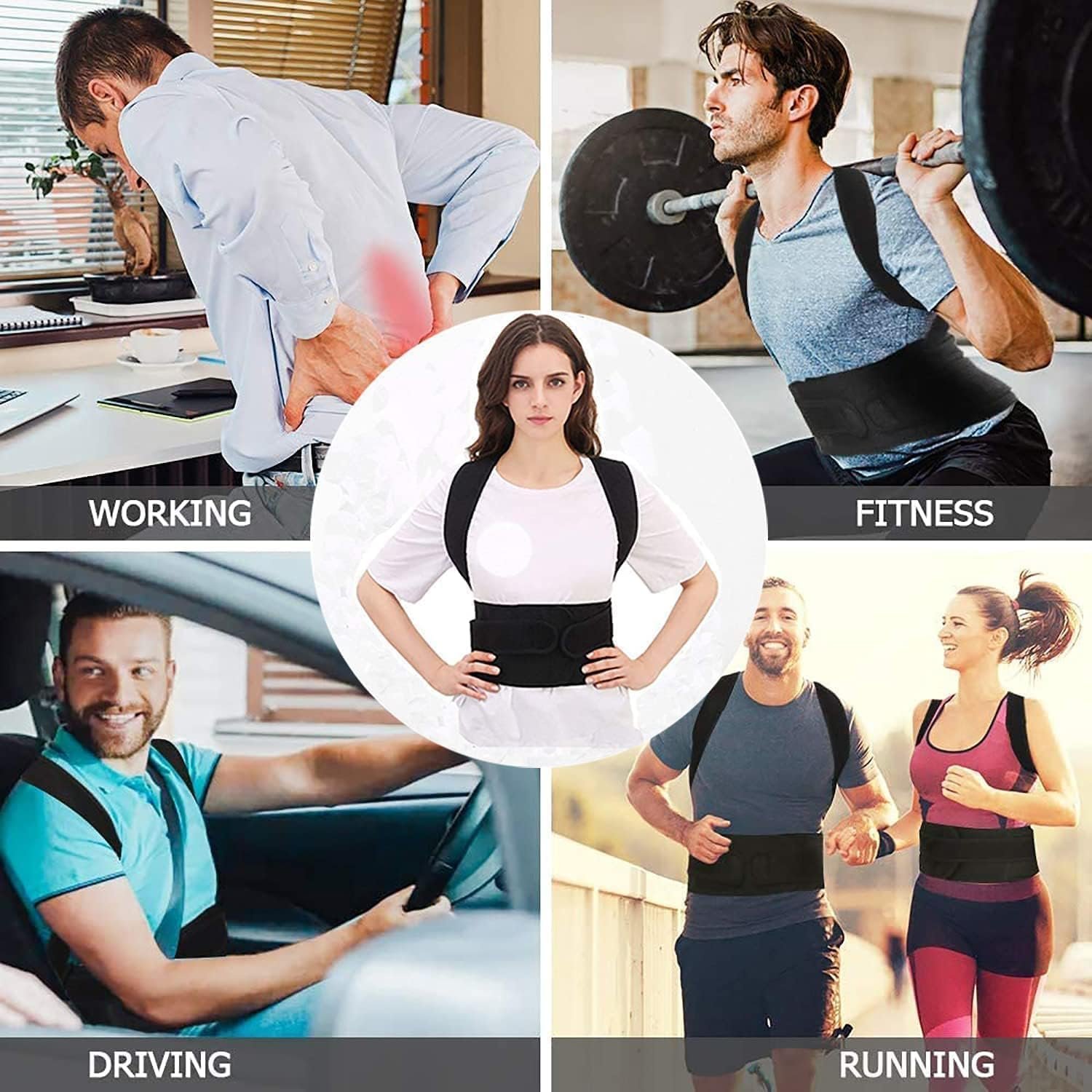Posture Corrector for Women and Men, Adjustable Back Straightener Posture Corrector,Upper Lower Back Brace Support Belt for Men Women Body Neck Shoulder Trainer (XXXXL, Black) - Image 7