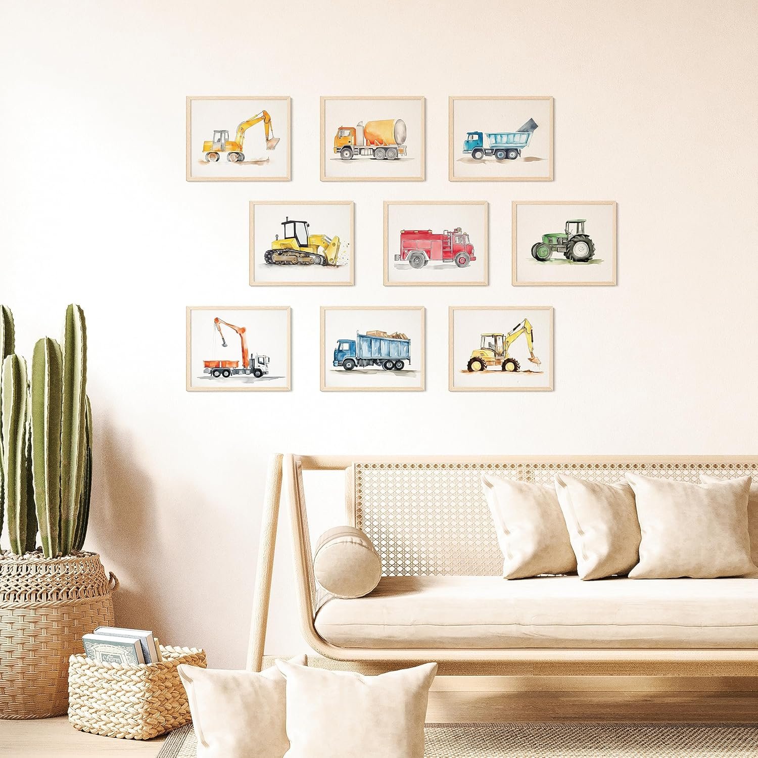 97 Decor Construction Room Decor For Boys - Toddler Boy Room Decor, Truck Wall Art For Kids Room, Car Pictures Wall Decor For Bedroom Playroom, Vehicle Tractor Prints Nursery Posters (Unframed) - Image 6