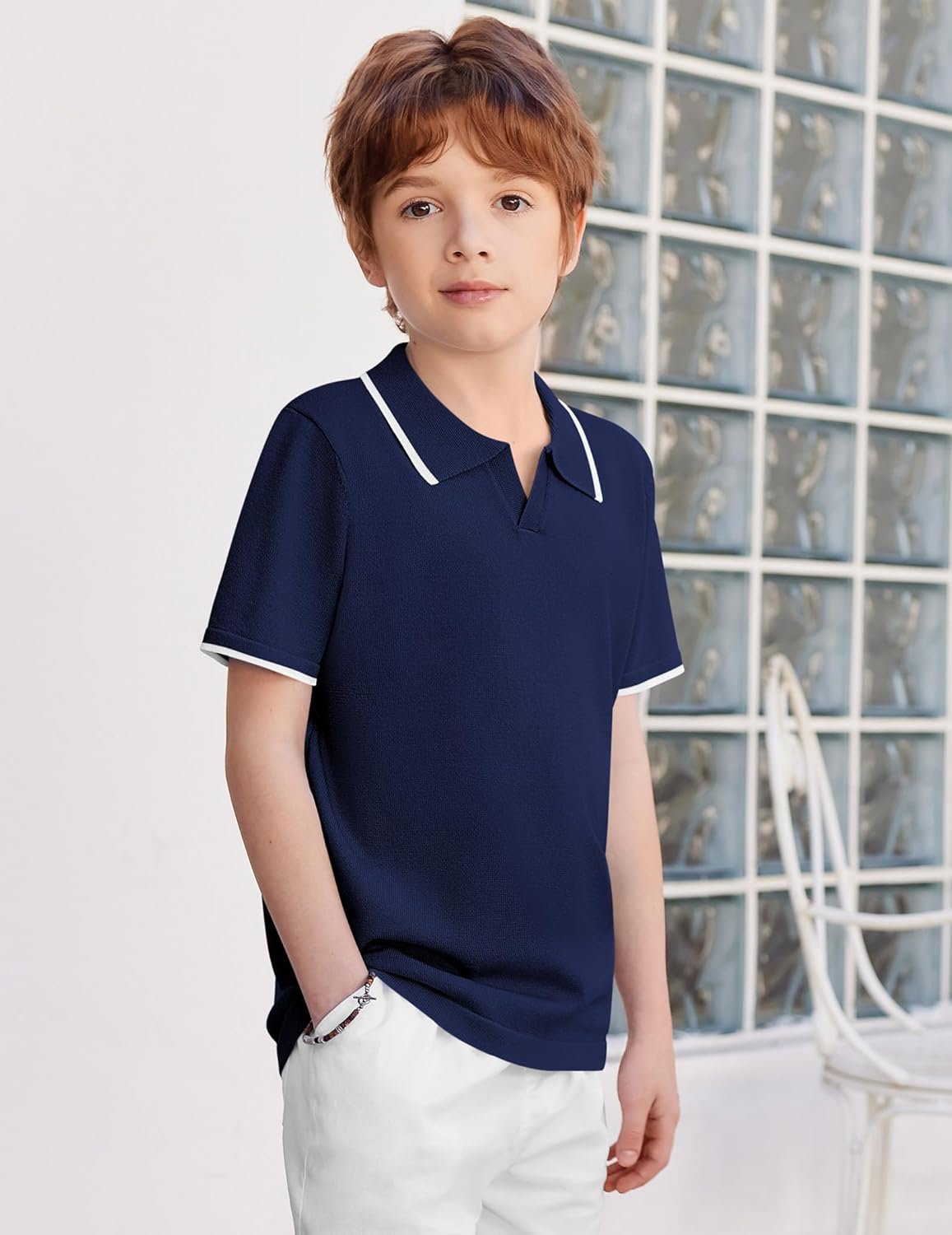 Arshiner Boys Polo Shirts Short Sleeve Vintage Knit Golf Shirts School Uniform Shirt Kids Casual Tee Tops for 4-14 Years - Image 3